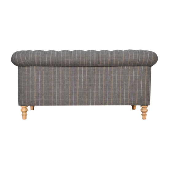 Pewter Tweed 2 Seat Chesterfield Sofa